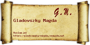 Gladovszky Magda névjegykártya